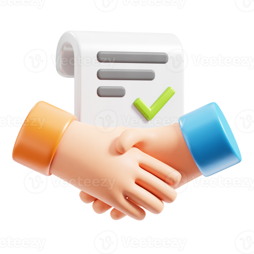 3D Agreement icon on transparent background png