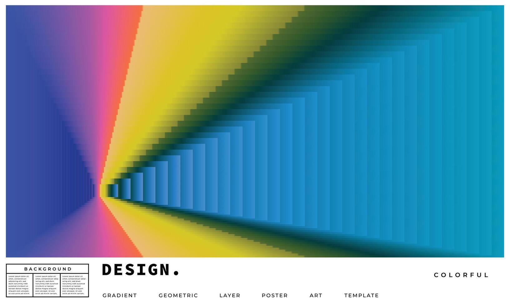 Abstract colorful geometric layer background. Rectangular gradient backdrop. Modern geometrical backdrop copy space for poster, banner, cover, presentation, catalog, flyer, or leaflet. vector