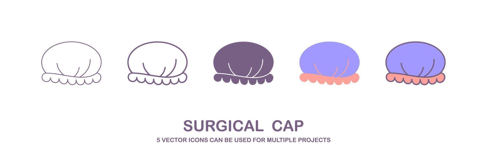 Disposable surgical cap linear icon. Protective wear for head. Doctor uniform. Sterile nurse suit. Thin line customizable illustration. Contour symbol. Vector isolated outline drawing. Editable stroke