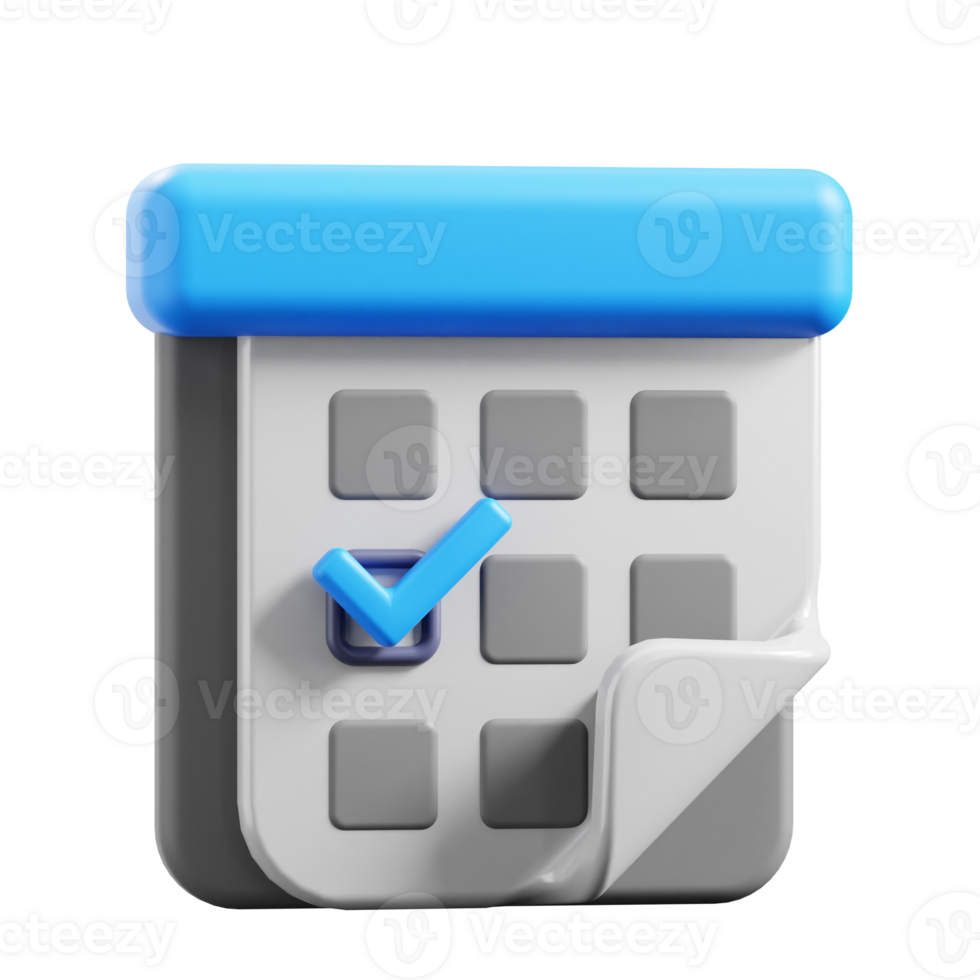 3D Schedule icon on transparent background png
