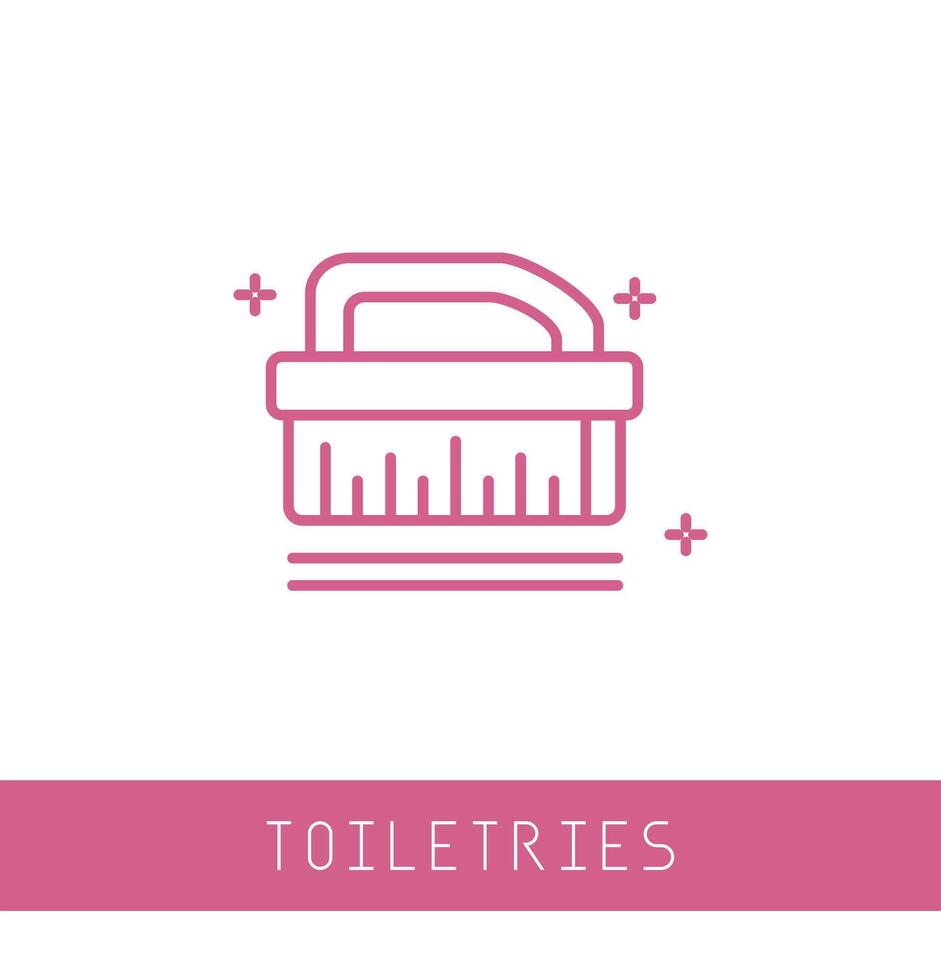 Toilet brush outline vector icon. Thin line pink toilet brush icon, flat vector simple element illustration from editable cleaning concept isolated on white background