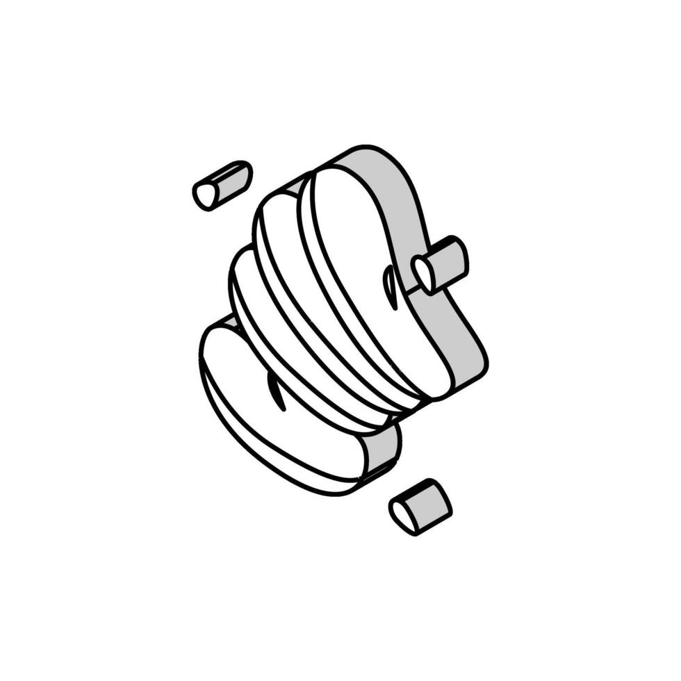 slice apple cut isometric icon vector illustration