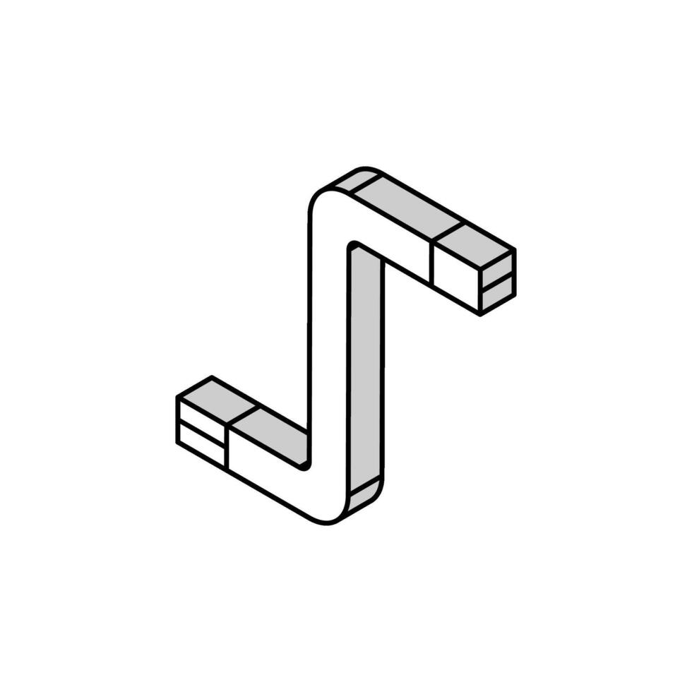 hex key assembly furniture isometric icon vector illustration