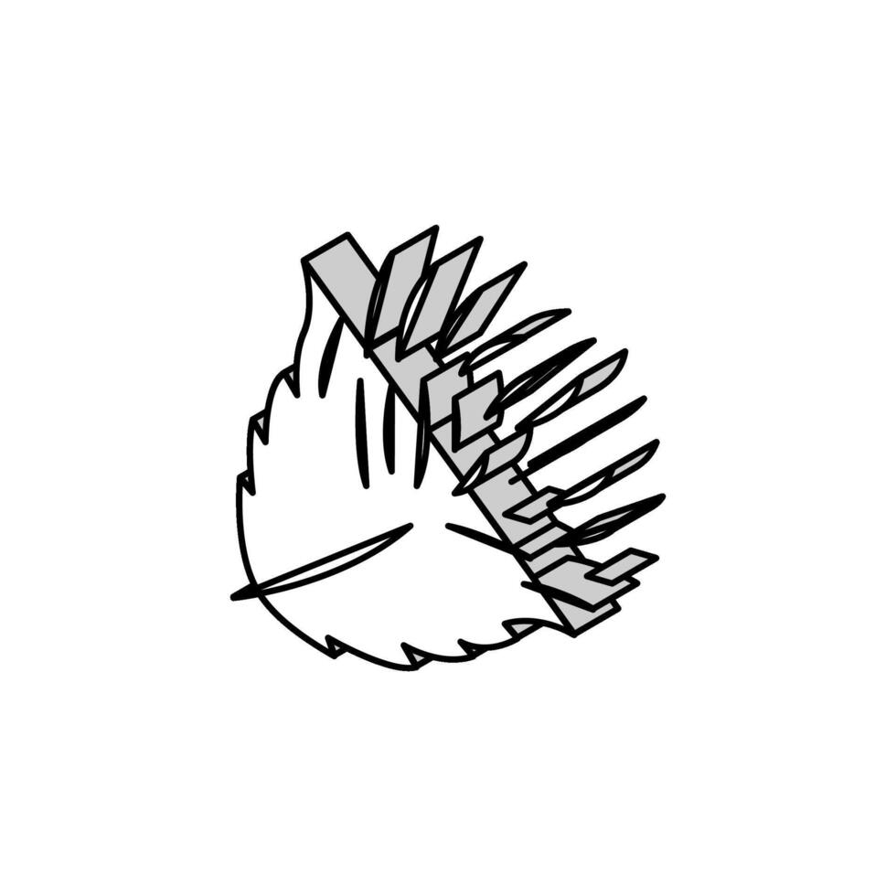 pelusa pluma suave isométrica icono vector ilustración