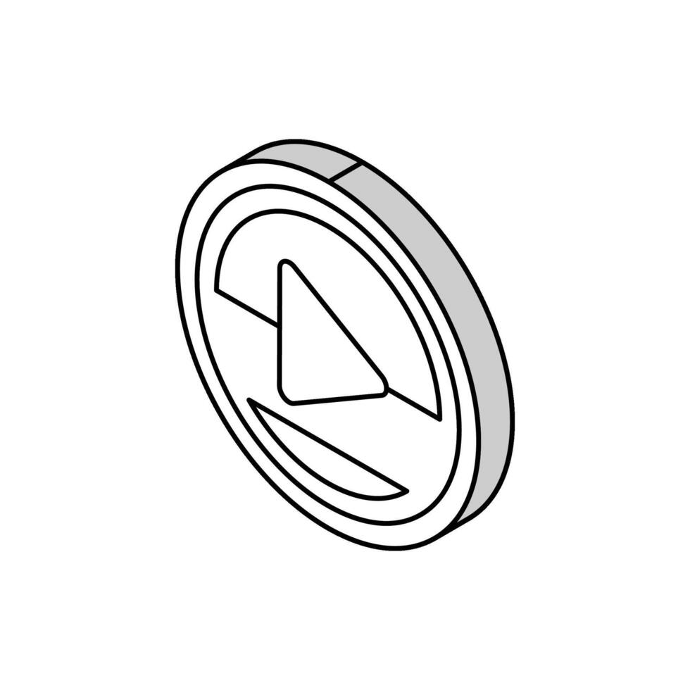 play arrow isometric icon vector illustration