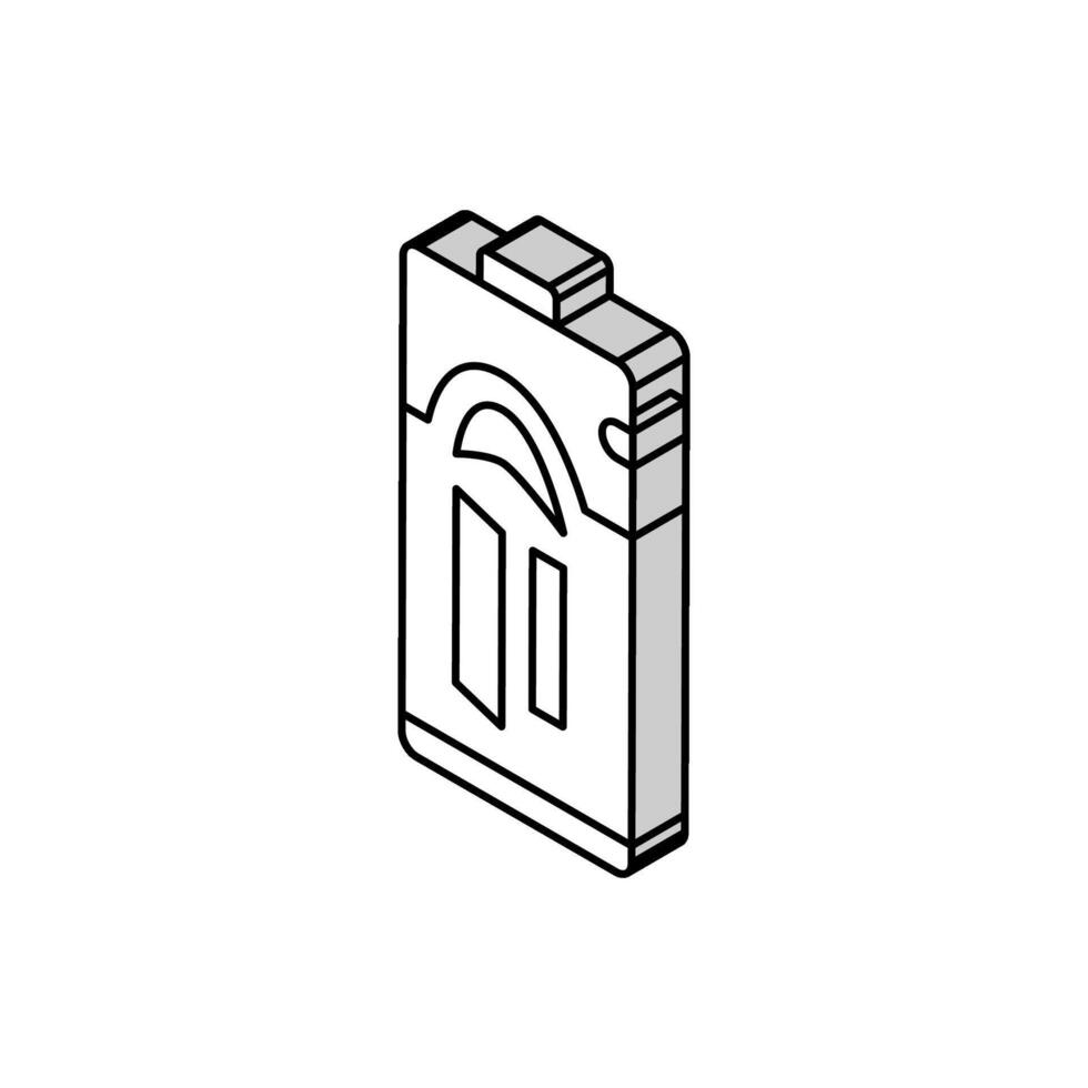 c battery power energy isometric icon vector illustration