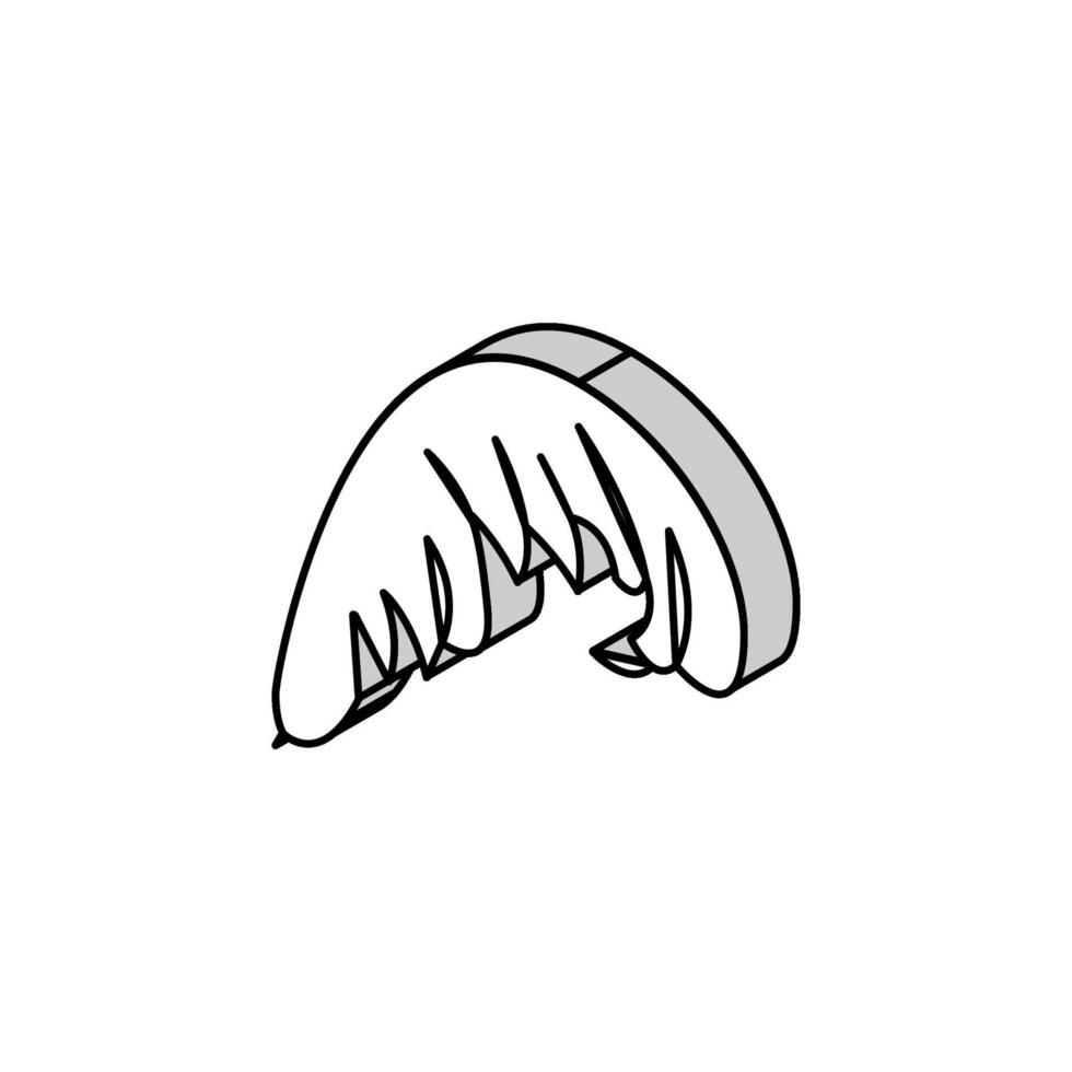 plume feather soft fluffy isometric icon vector illustration