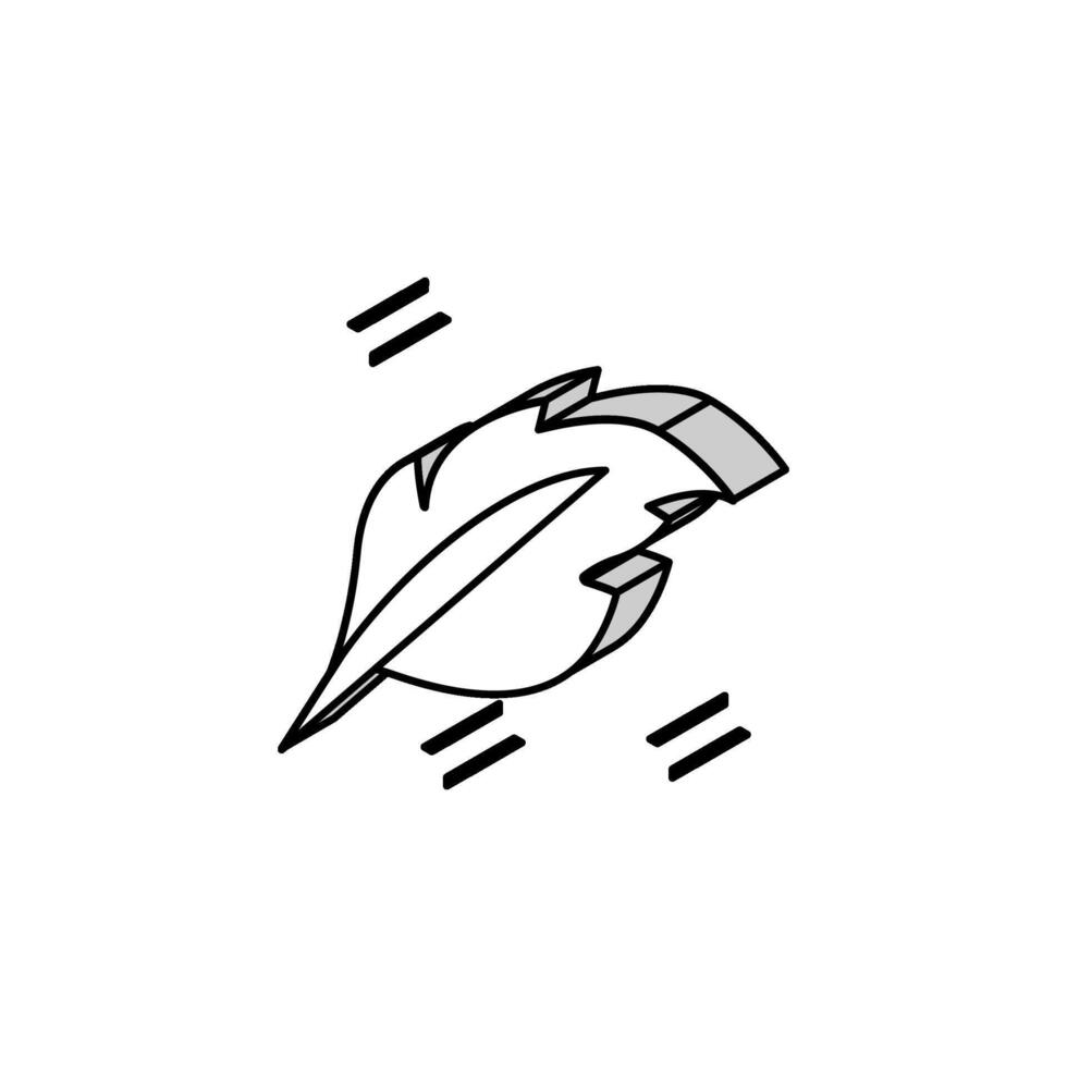 lightweight feather soft fluffy isometric icon vector illustration