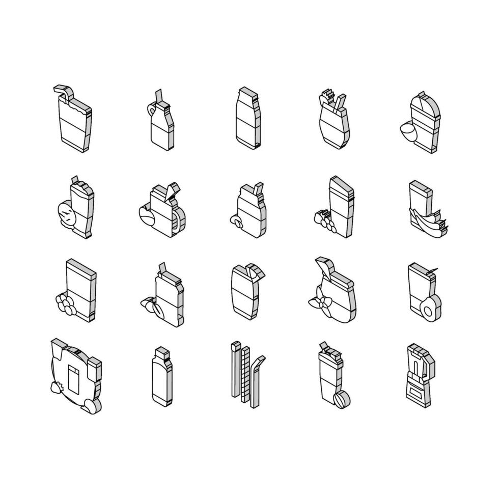 zalamero Fruta jugo comida sacudir isométrica íconos conjunto vector
