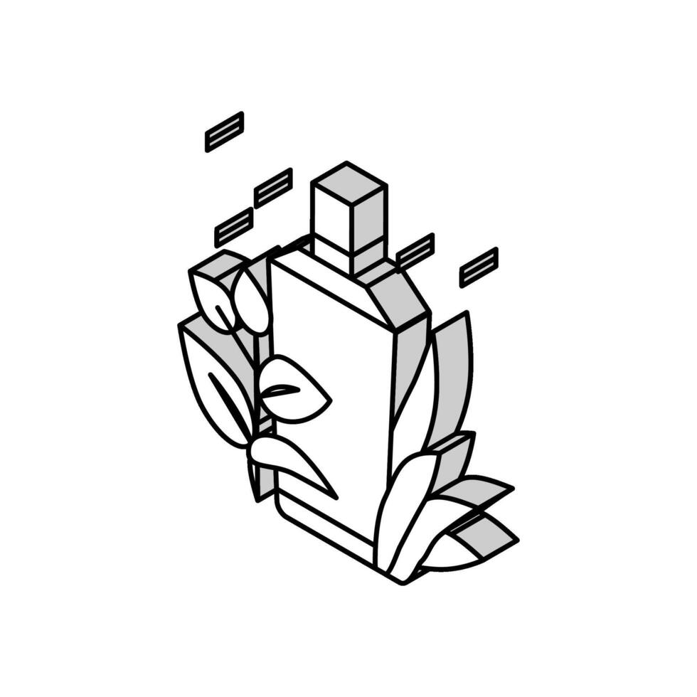 green notes perfume isometric icon vector illustration