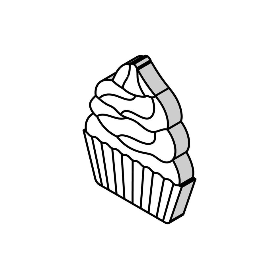 cupcake food dessert isometric icon vector illustration