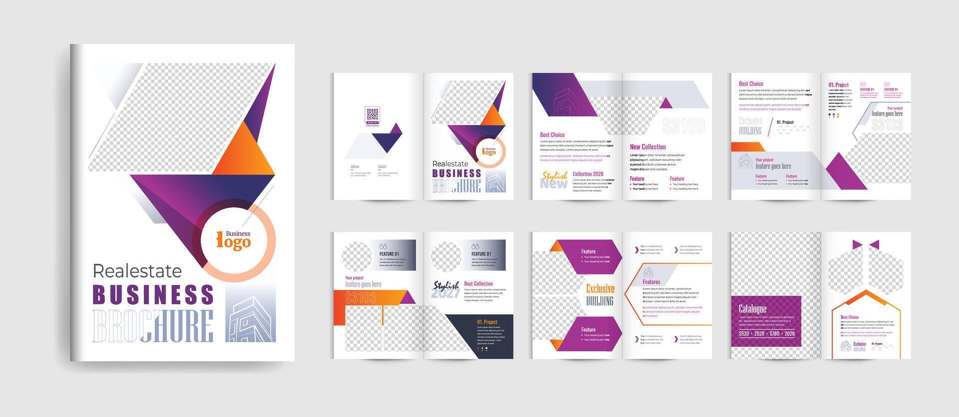 Real estate business brochure design catalog template vector