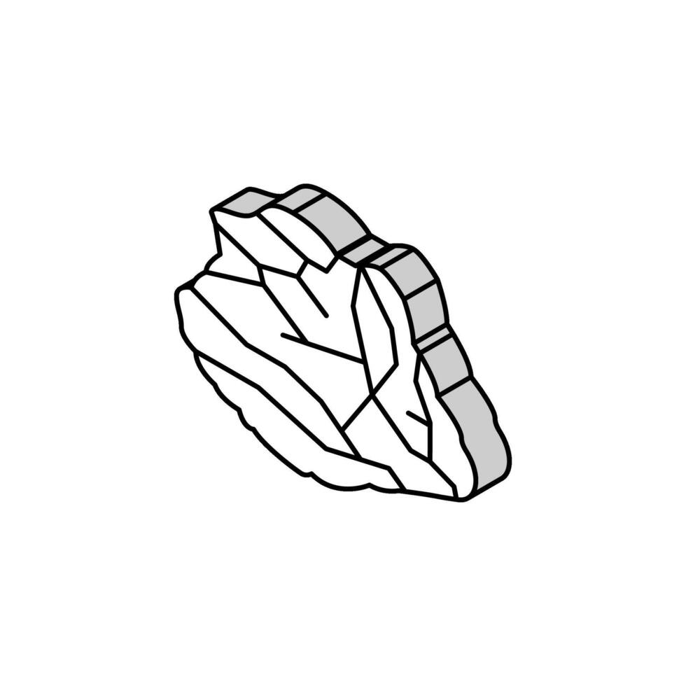 ópalo Roca rock isométrica icono vector ilustración
