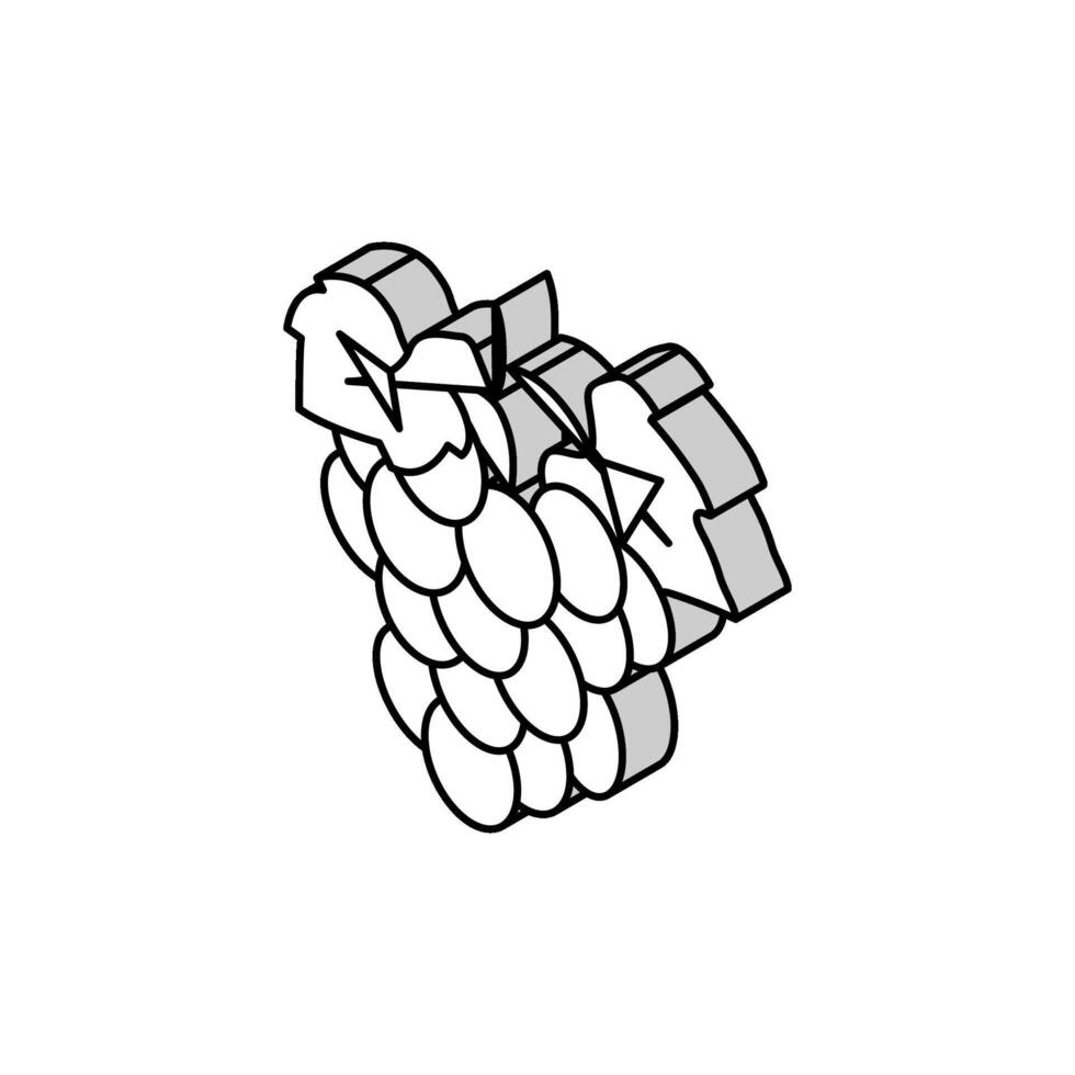 azul uva vino isométrica icono vector ilustración