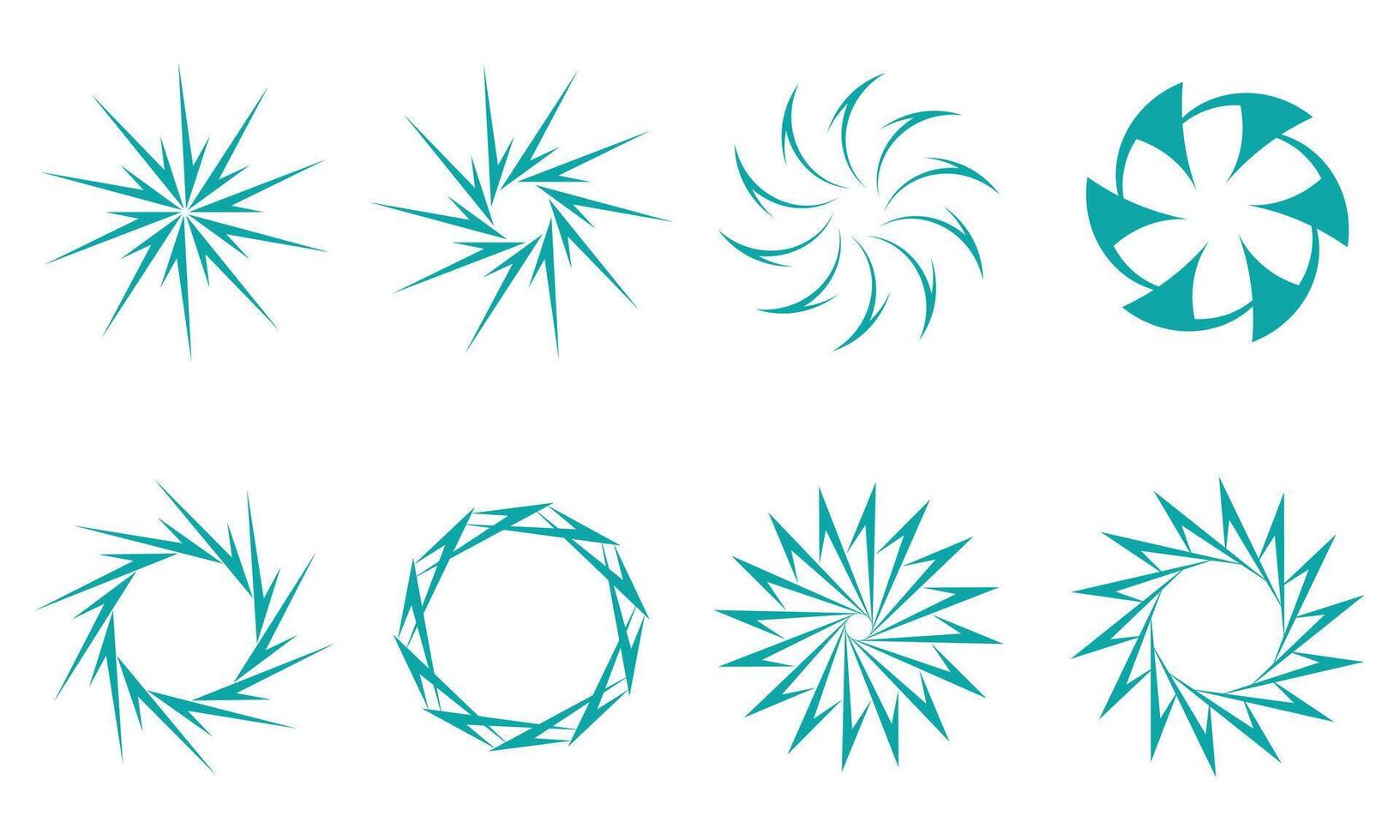 Collection of different circle shape abstract symbols vector