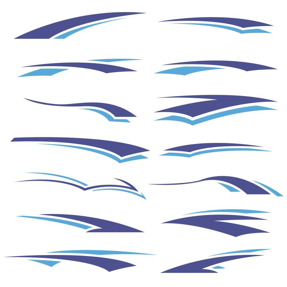 Collection of vinyl vehicle wrap stickers in different shapes vector