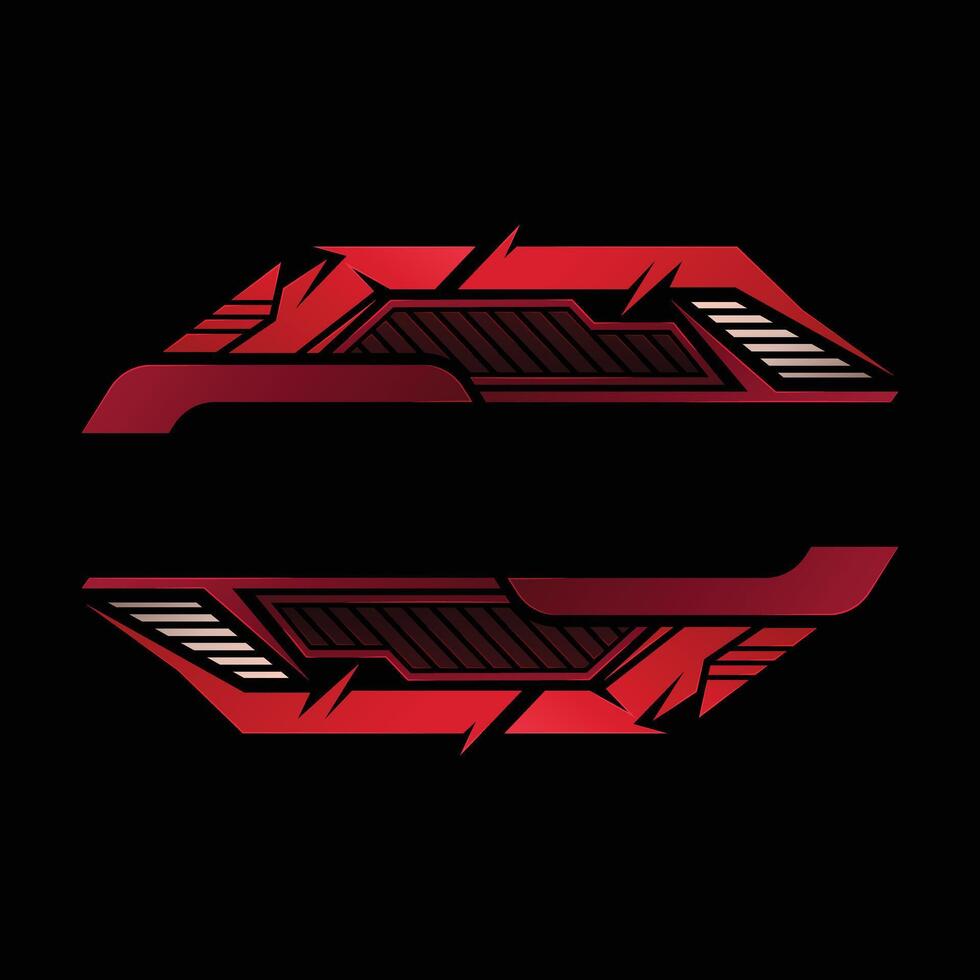 Futuristic digital border. Game logo badge. Blank game logo vector