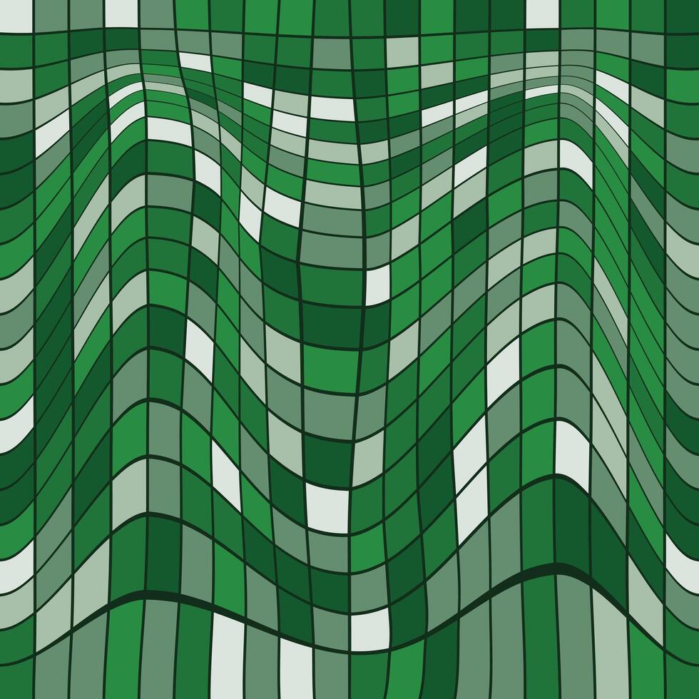 Wavy green floor abstract background vector