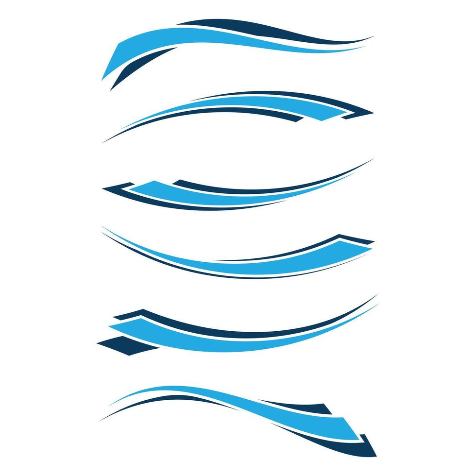Collection of sharp racing stripes car wrap vinyl decals vector