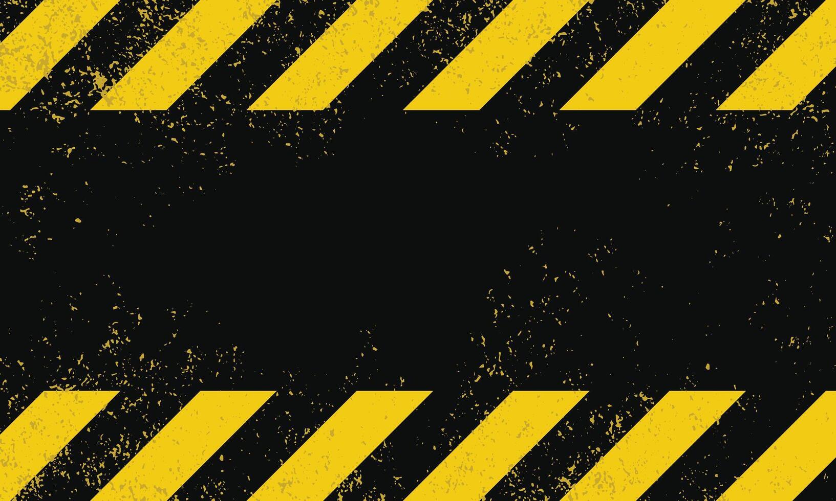 Grunge abstract background black yellow warning stripes for construction vector