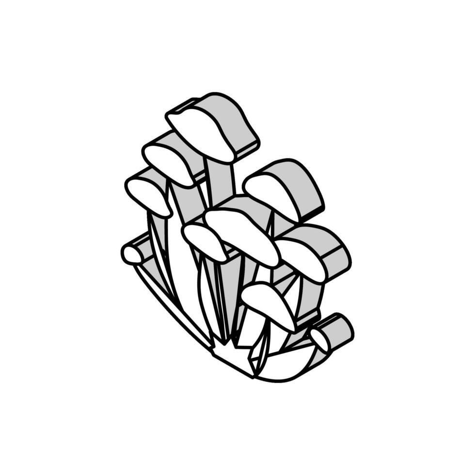 psychedelic natural mushroom isometric icon vector illustration