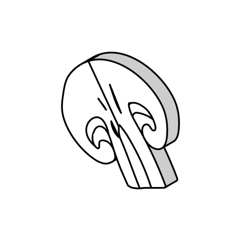 champignon healthy mushroom isometric icon vector illustration
