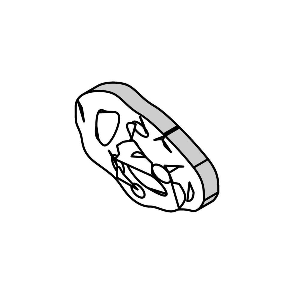 turquoise stone rock isometric icon vector illustration