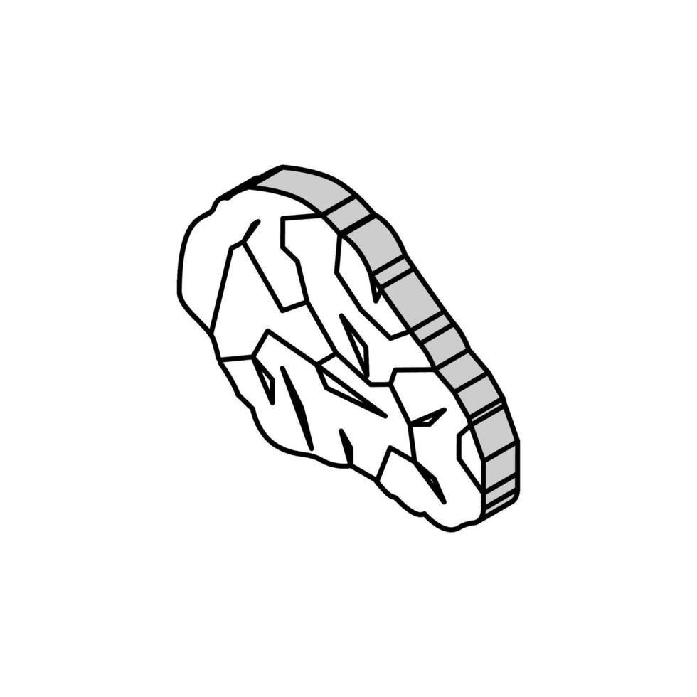 aquamarine stone rock isometric icon vector illustration