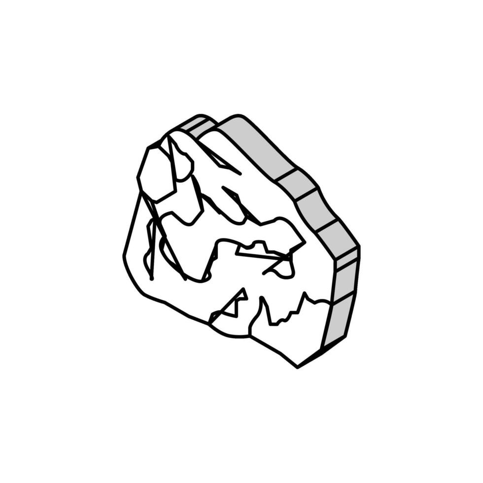 marble stone rock isometric icon vector illustration