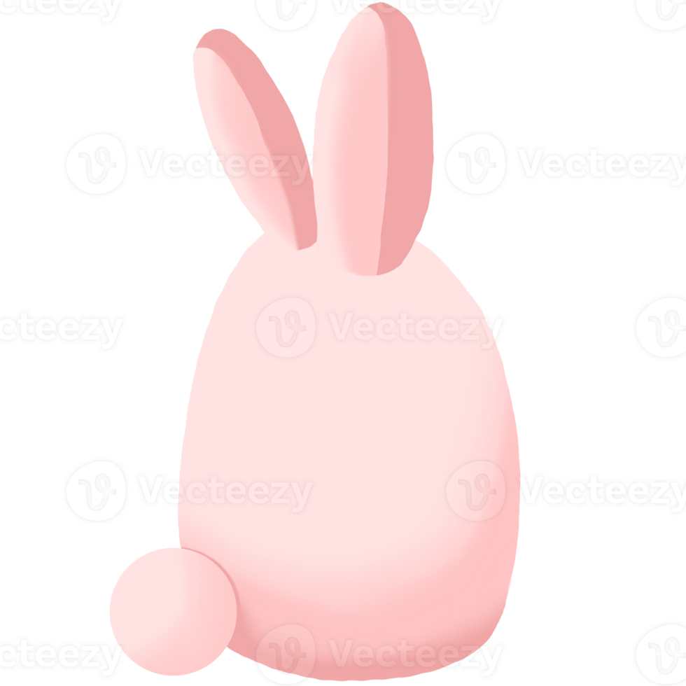pink bunny rabbit on transparent background png