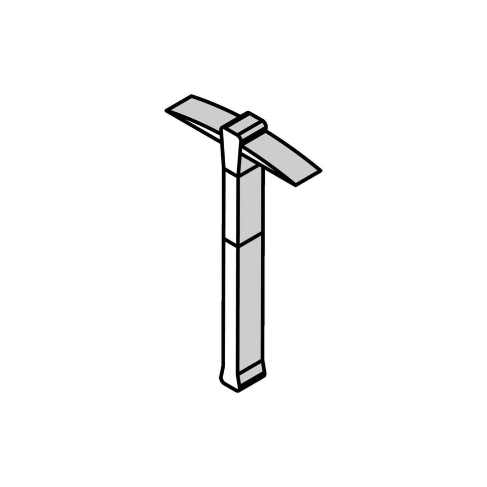 pick axe weapon isometric icon vector illustration