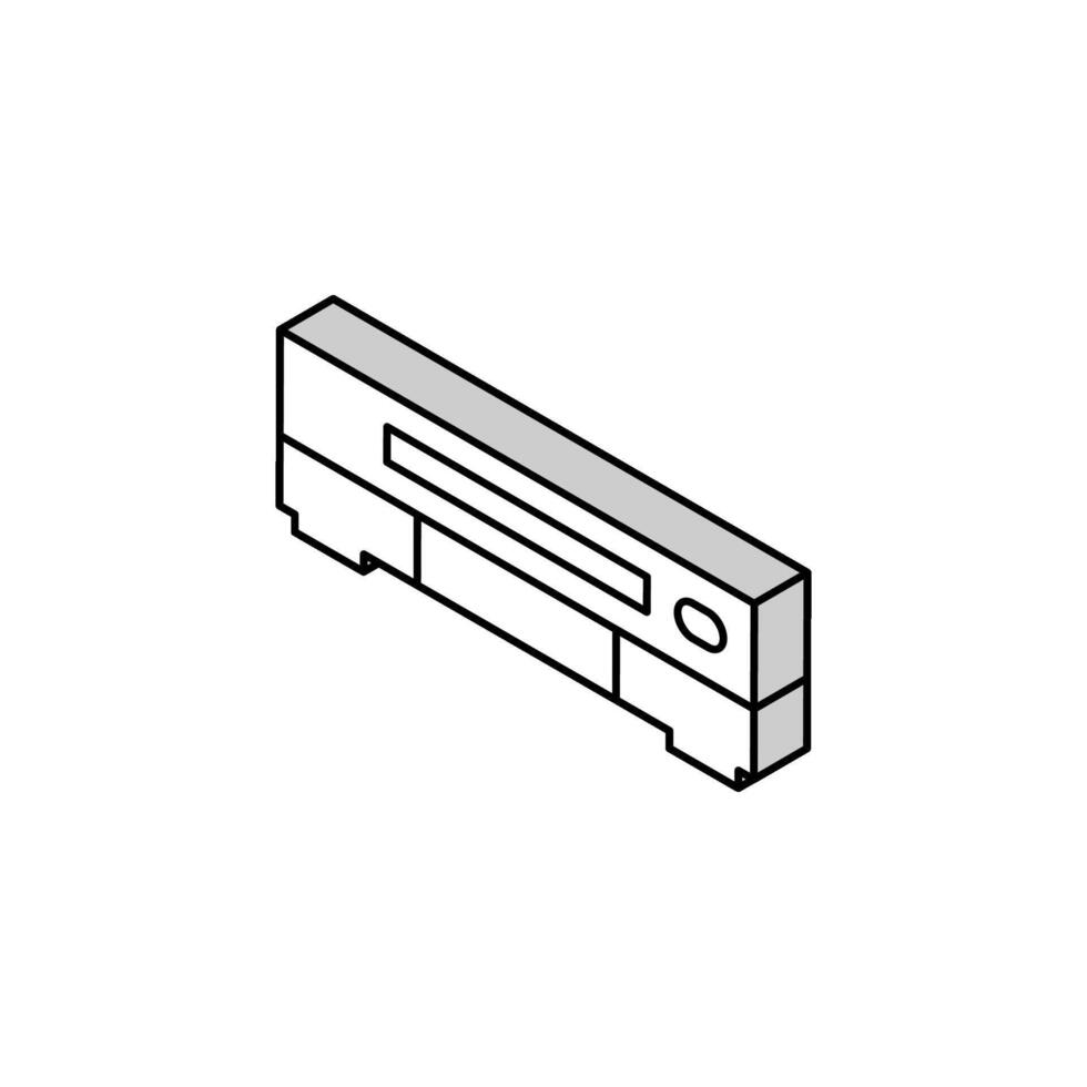 vhs player retro gadget isometric icon vector illustration