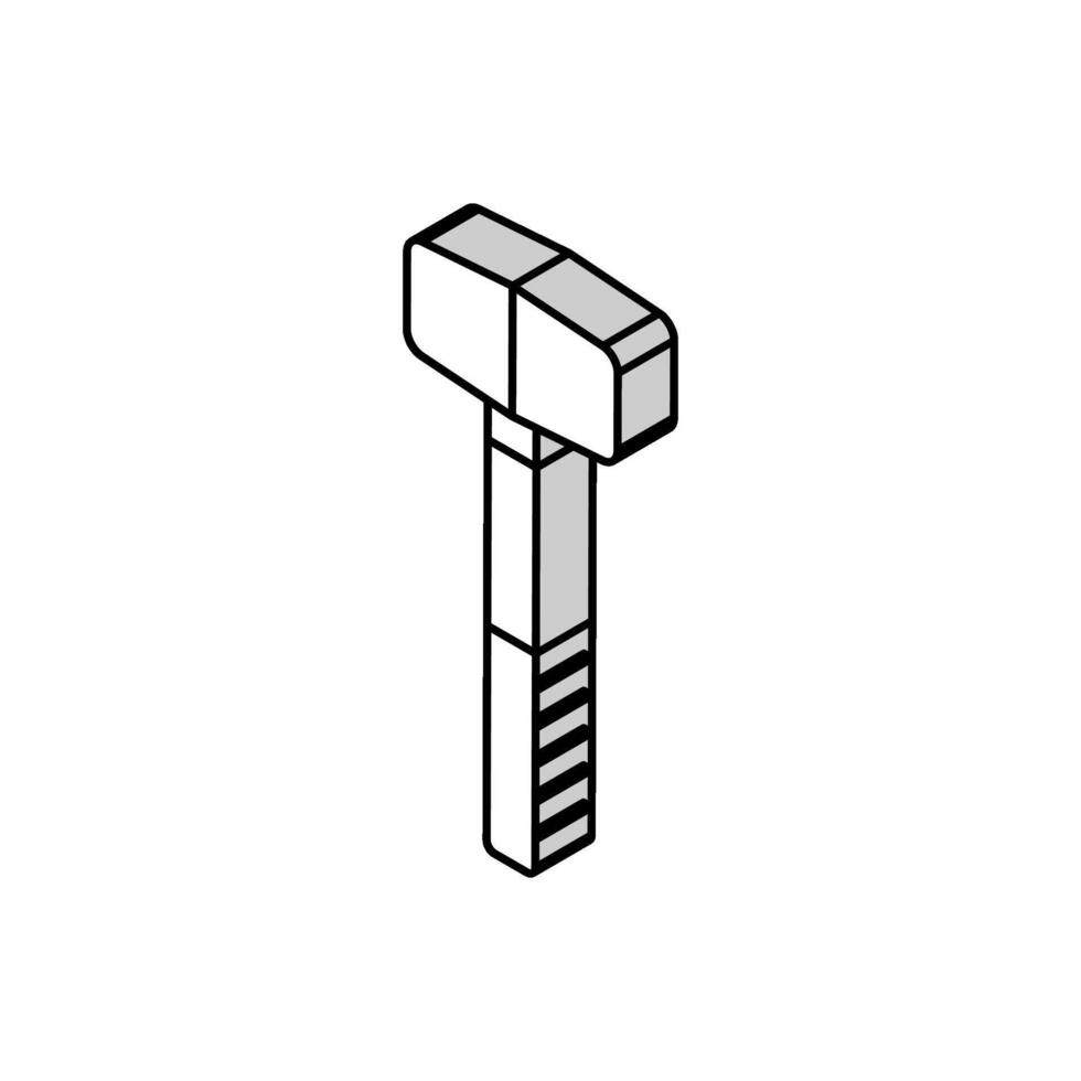 rubber hammer tool isometric icon vector illustration