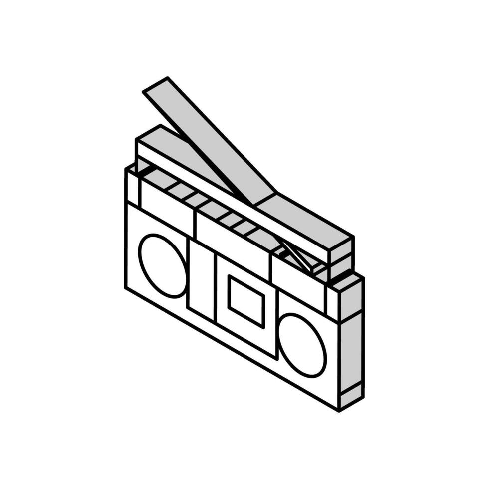 casete estéreo boombox jugador isométrica icono vector ilustración