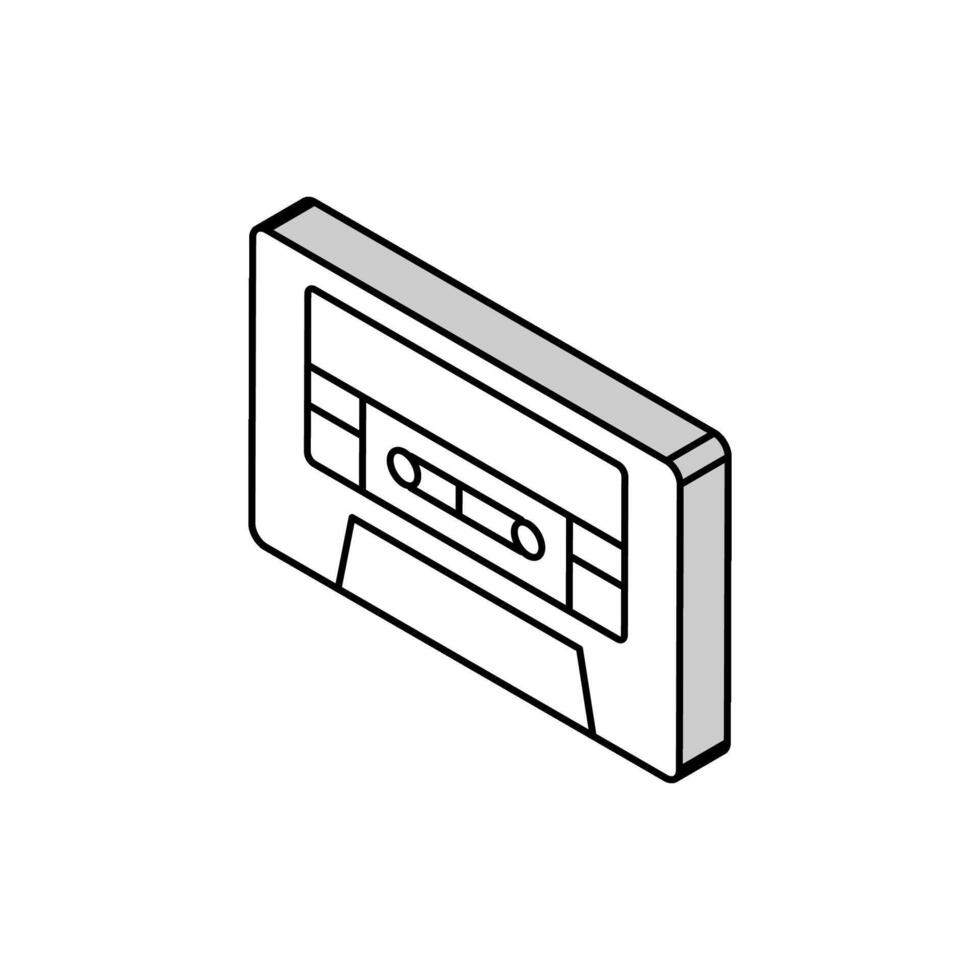 cassette audio retro gadget isometric icon vector illustration