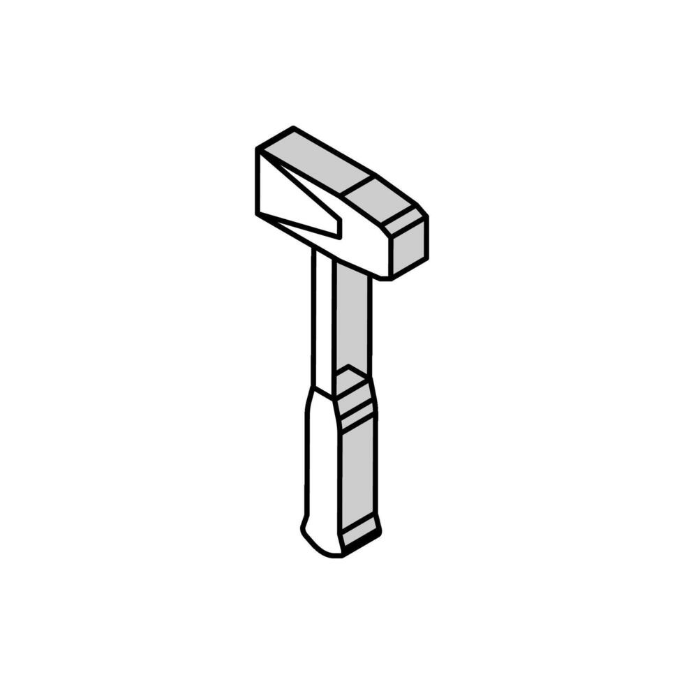 splitting maul hammer tool isometric icon vector illustration