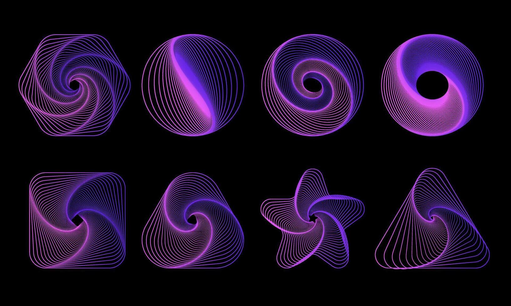 Abstract aesthetic Y2K geometric elements set in the color pink and purple. vector