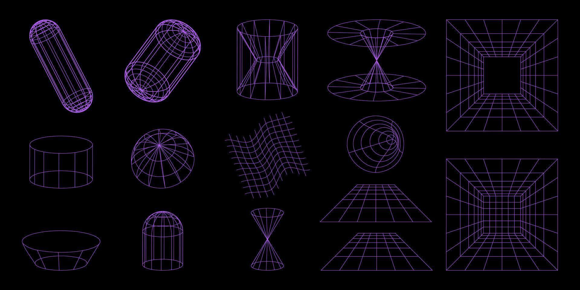 Abstract wireframe in 80s style. Technology design graphic element. vector
