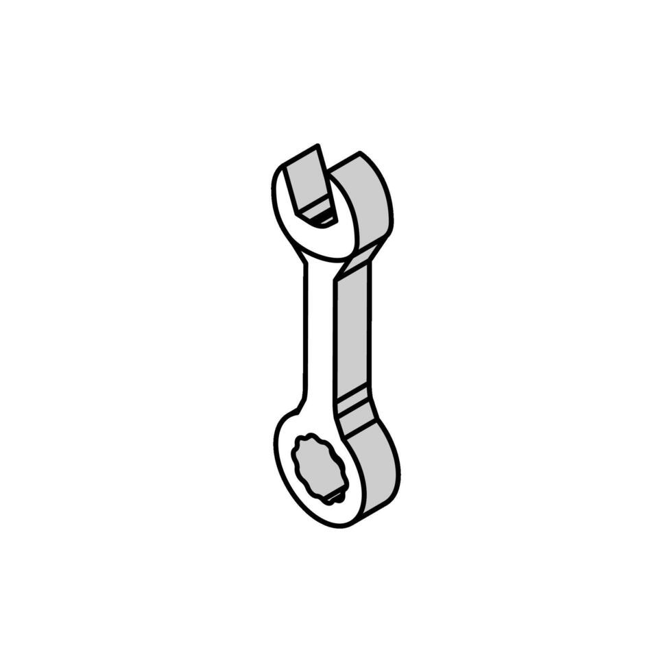 combinación llave inglesa herramienta isométrica icono vector ilustración