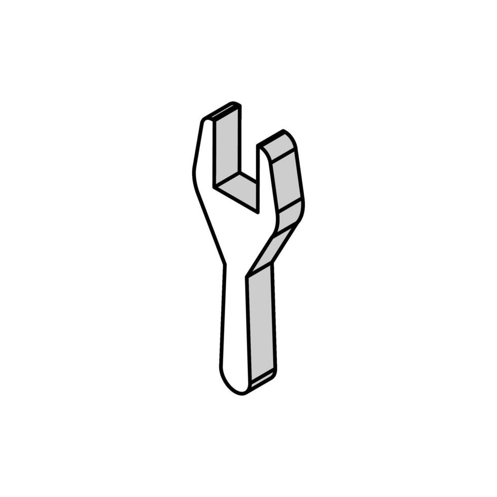 fan clutch wrench tool isometric icon vector illustration