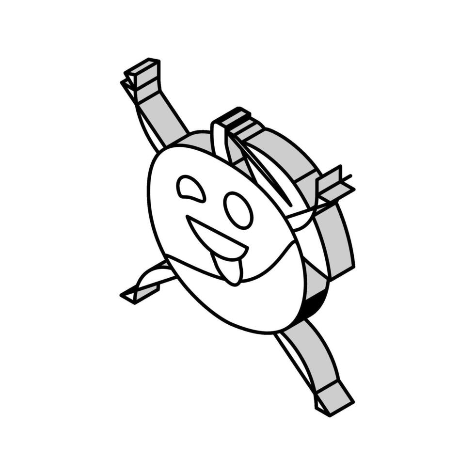 mandarín Fruta personaje isométrica icono vector ilustración