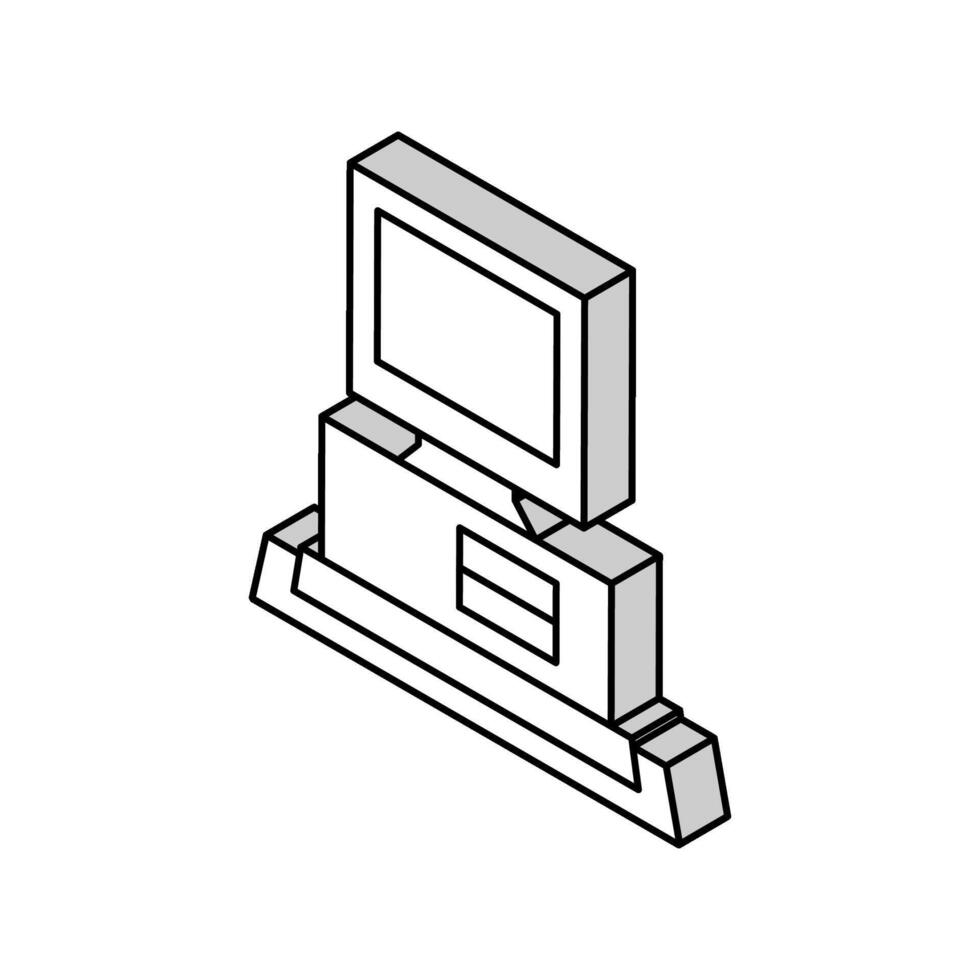 computadora ordenador personal tecnología isométrica icono vector ilustración