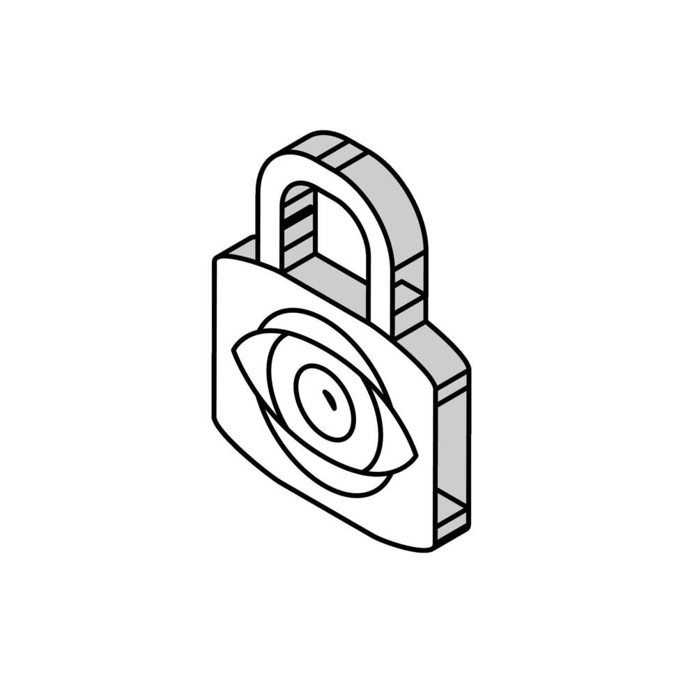 private padlock isometric icon vector illustration