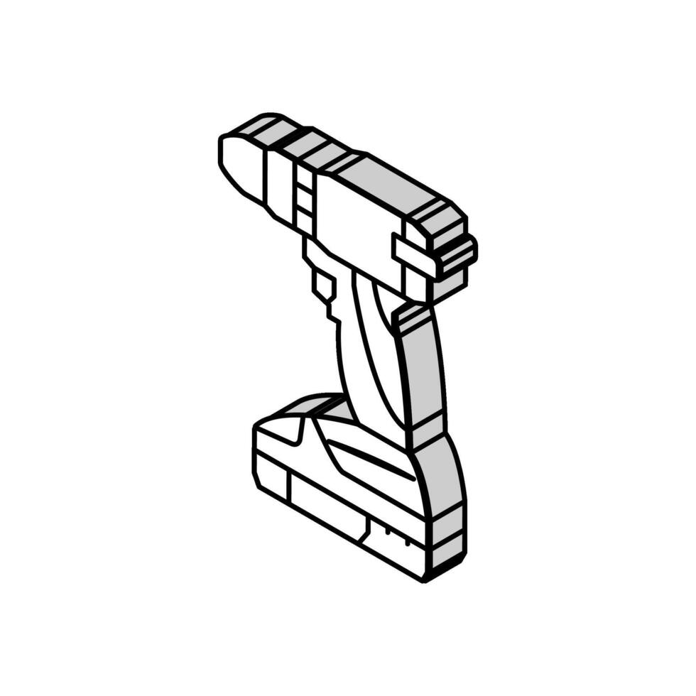 destornillador máquina isométrica icono vector ilustración