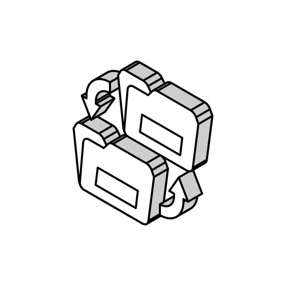 transfer folder isometric icon vector illustration