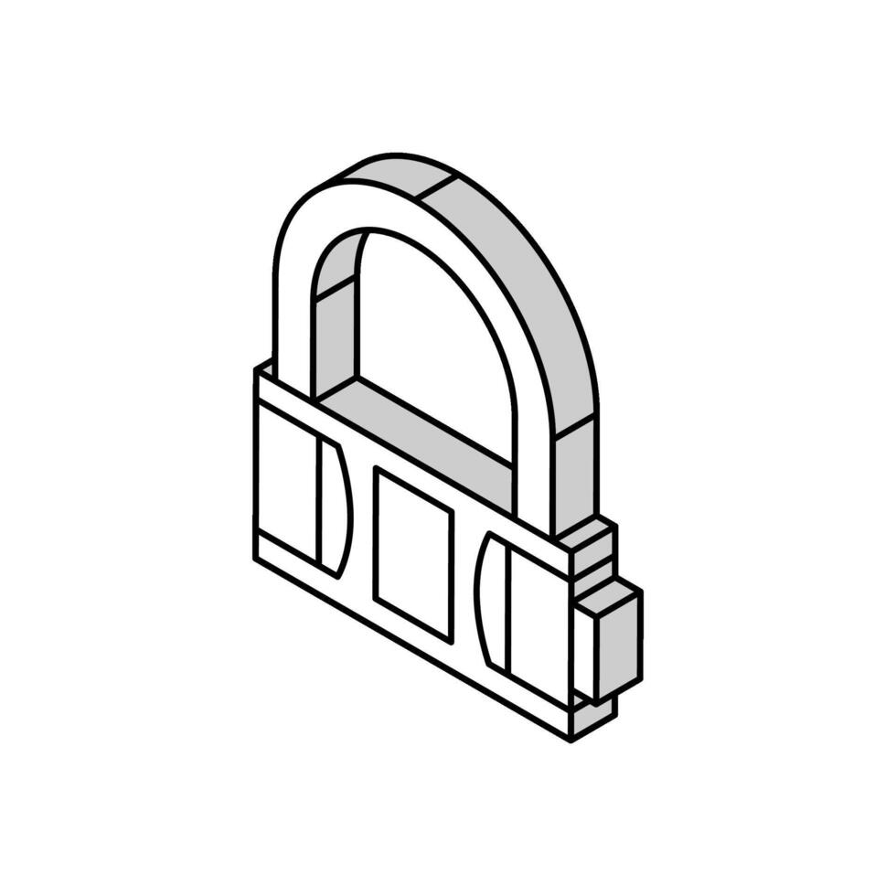 lock padlock isometric icon vector illustration