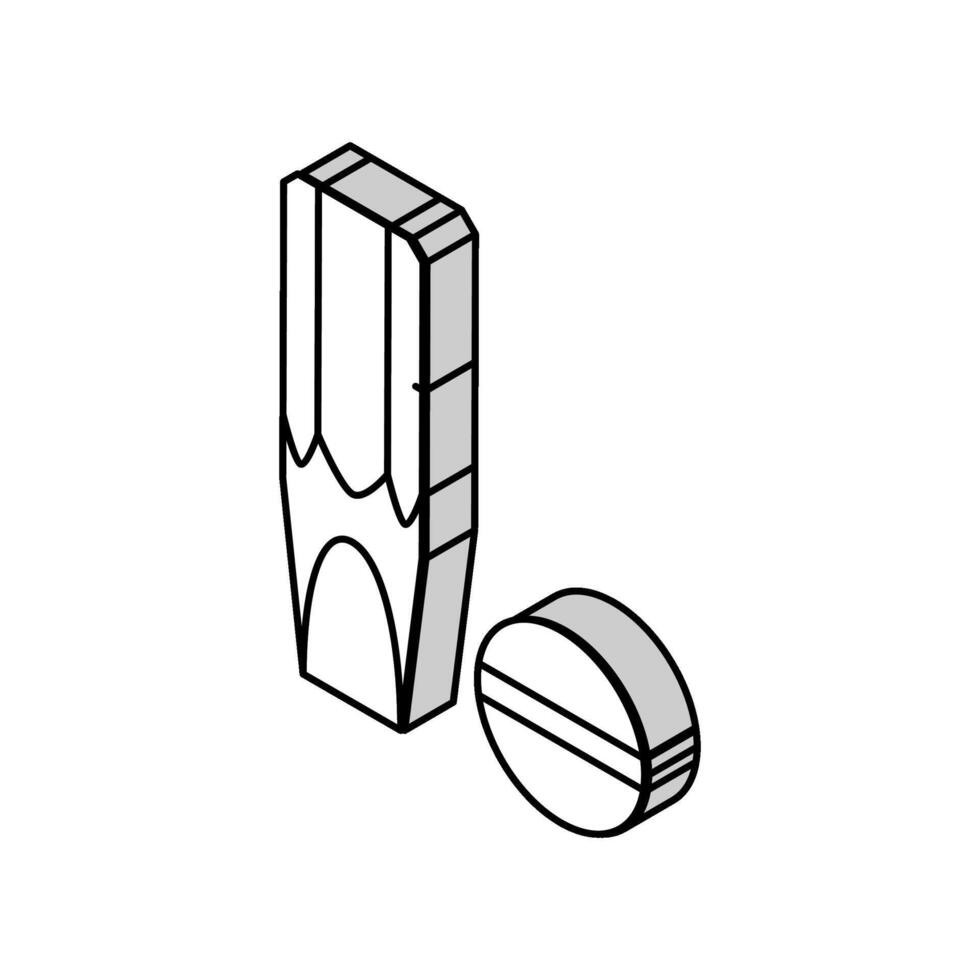 slopt head screwdriver bit isometric icon vector illustration