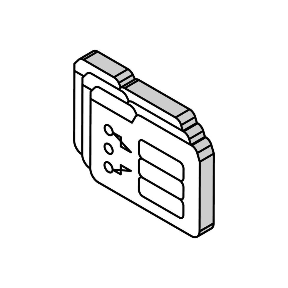 storage folder isometric icon vector illustration