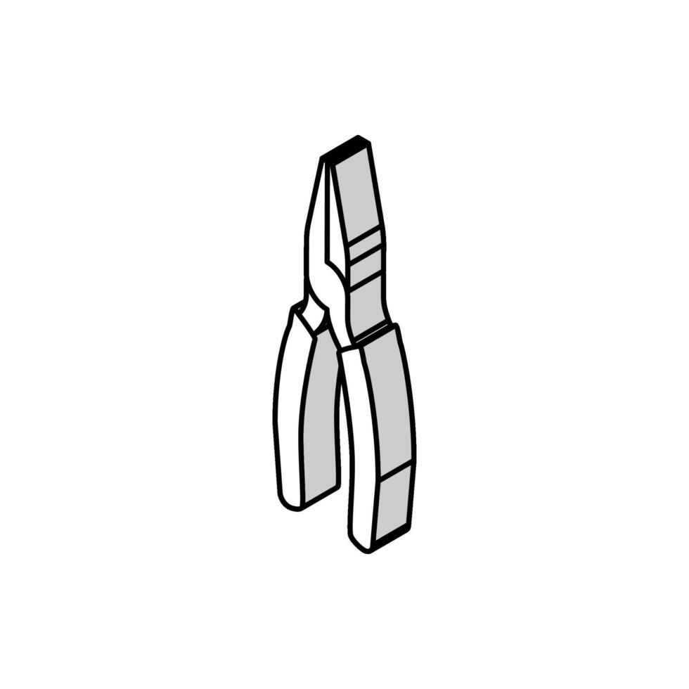 long nose pliers isometric icon vector illustration