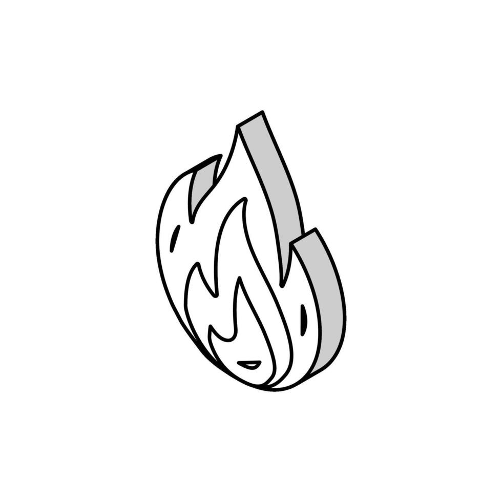 fire hot isometric icon vector illustration